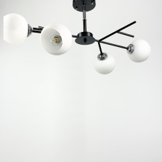 Стельова люстра Light House LNF-17513/4 BK WT чорна з білим плафоном