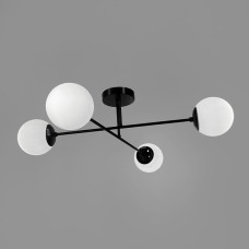 Люстра стельова молекула Light House LNF-17519/4 BK+WT чорна з білим плафоном