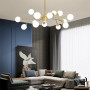 Зображення Стельова люстра в корпусі латунь на 15 матових плафонів ИМ Light-Deco 4 