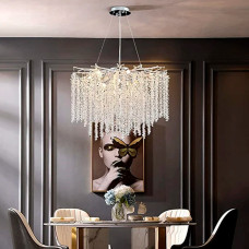 Люстра підвісна кришталева Light House LNF-17434/8P 60см хром (цоколь G9)