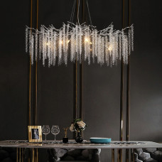 Люстра підвісна кришталева Light House LNF-17434/10P L 100см хром (цоколь G9)