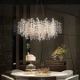 Зображення Срібна люстра з білими підвісками у корпусі Ø 100 см ИМ Light-Deco 1 