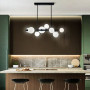 Зображення Видовжена чорна люстра-молекула на 8 білих плафонів 75 см ИМ Light-Deco 5 