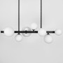 Зображення Видовжена чорна люстра-молекула на 8 білих плафонів 75 см ИМ Light-Deco 4 