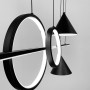 Зображення Люстра підвісна Light House LNF-17422 120 см чорна з 2 світлодіодними колами 30Вт та з 2 конусними плафонами ИМ Light-Deco 3 