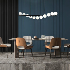 Люстра підвісна Light House LNF-17436/9 BK+WT чорна з білими плафонами (цоколь G9)