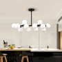 Изображение Чорна видовжена люстра на 14 білих плафонів ИМ Light-Deco 4 