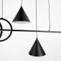 Зображення Люстра підвісна Light House LNF-17422 120 см чорна з 2 світлодіодними колами 30Вт та з 2 конусними плафонами ИМ Light-Deco 1 