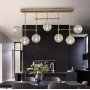 Зображення Видовжена люстра з прозорими плафонами в корпусі латунь ИМ Light-Deco 