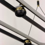 Зображення Видовжена чорна овальна Led люстра з золотою фурнітурою 110 см ИМ Light-Deco 5 