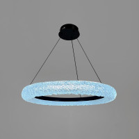 Кільцева люстра з чорним корпусом і акриловим розсіювачем Ø60 см