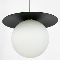 Видовжена чорна LED люстра з 2 світлодіодними ромбами та 2 плафони 100 см