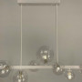 Зображення Видовжена біла люстра-молекула на 8 прозорих плафонів 75 см ИМ Light-Deco 2 