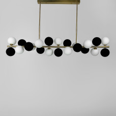 Люстра підвісна Light House LNF-17436/11 AB+WT+BK латунь із чорно-білими плафонами (цоколь G9)