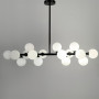 Изображение Чорна видовжена люстра на 16 білих плафонів ИМ Light-Deco 3 