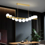 Зображення Видовжена латунна люстра BALLS WAVE з 11 білими плафонами ИМ Light-Deco 4 