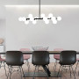 Изображение Чорна видовжена люстра на 16 білих плафонів ИМ Light-Deco 5 