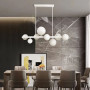 Зображення Видовжена біла люстра-молекула на 8 плафонів 75 см ИМ Light-Deco 7 