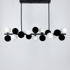 Люстра підвісна Light House LNF-17436/9 BK+WT+BK чорна із чорно-білими плафонами (цоколь G9)