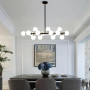 Изображение Чорна видовжена люстра на 16 білих плафонів ИМ Light-Deco 6 