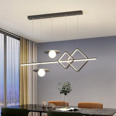 Люстра підвісна Light House LNF-17421 120 см з 2 світлодіодними ромбами 35Вт та 2 плафони