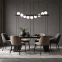 Зображення Видовжена чорна люстра BALLS WAVE з 9 білими плафонами ИМ Light-Deco 3 