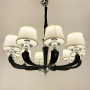 Изображение Люстра із елементами чорної екошкіри на 10 абажурів ИМ Light-Deco 2 