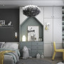 Зображення Світильник з натуральним пір'ям сірого кольору Ø 60 см ИМ Light-Deco 2 
