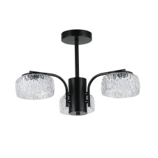 Люстра стельова Light House SRS-20866/3 чорна, плафон прозорий