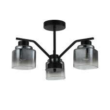 Люстра потолочная Light House SRS-20667/3 черная, плафоны дымчатые