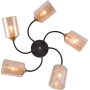 Изображение Люстра потолочная Light House SRS-20699/5 черный + медь, плафон янтарный ИМ Light-Deco 2 