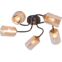 Изображение Люстра потолочная Light House SRS-20699/5 черный + медь, плафон янтарный ИМ Light-Deco 1 