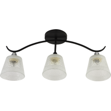 Люстра потолочная Light House SRS-20705/3 черный + хром, плафон прозрачный с белым 