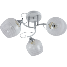 Люстра потолочная Light House SRS-20732/3 белый + хром, плафон белый + прозрачный 
