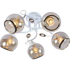 Люстра потолочная Light House SRS-20723/5 белый + золотой, плафон прозрачный с каймой