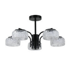 Люстра стельова Light House SRS-20866/5 чорна, плафон прозорий