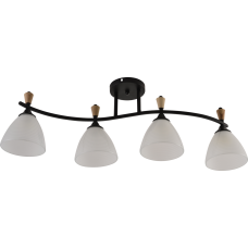 Люстра стельова Light House SRS-20715/4 чорний + дерево, плафон білий