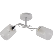 Люстра потолочная Light House SRS-20721/2 белый + хром, плафон белый матовый с узором