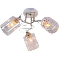 Люстра стельова Light House SRS-20739/3 білий + золотий, плафон прозорий з візерунком