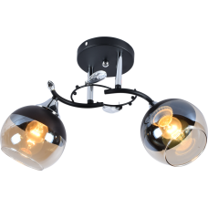 Люстра потолочная Light House SRS-20706/2 черный + хром, плафон черный + прозрачный