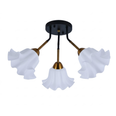 Люстра потолочная Light House SRS-20529/3 BK черная + медь, плафоны белые