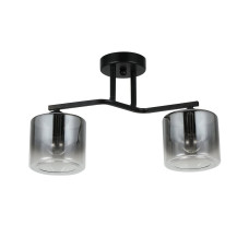 Люстра стельова Light House SRS-20865/2 чорна, плафон димчастий + прозорий