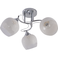 Люстра стельова Light House SRS-20728/3 хром, плафон білий з візерунком