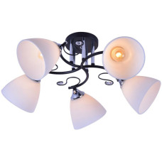 Люстра стельова Light House SRS-20711/5 чорний + хром, плафон білий