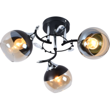 Люстра потолочная Light House SRS-20706/3 черный + хром, плафон черный + прозрачный