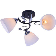 Люстра стельова Light House SRS-20711/3 чорний + хром, плафон білий