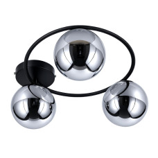 Люстра молекула потолочная Light House SRS-20560/3 BK черная, плафоны зеркальные