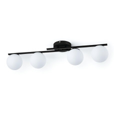 Люстра молекула потолочная Light House SRS-20601/4 BK черная, плафоны белые