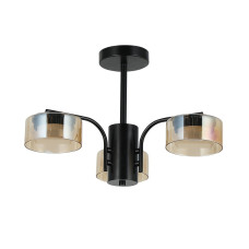 Люстра стельова Light House SRS-20867/3 чорна, плафон коричневий