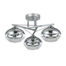 Люстра потолочная Light House SRS-20668/3 хром, плафоны зеркальные с прозрачным